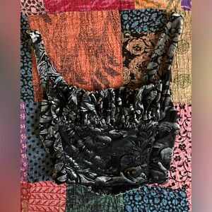 Urban outfitters velvet crop bustier tanktop